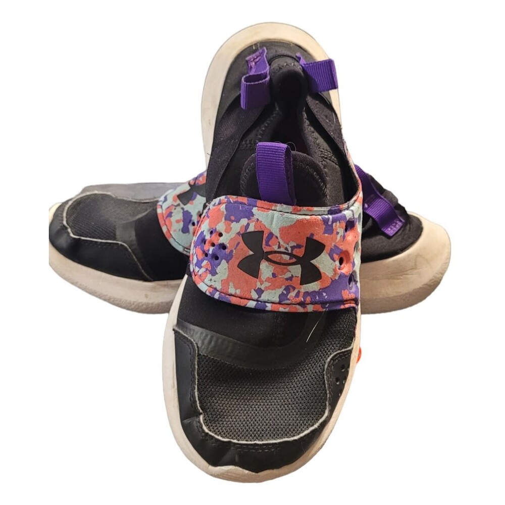 Size 6y Under Armour GGS Runplay Big Girl Slip On Sneakers Camo Black Multicolor
